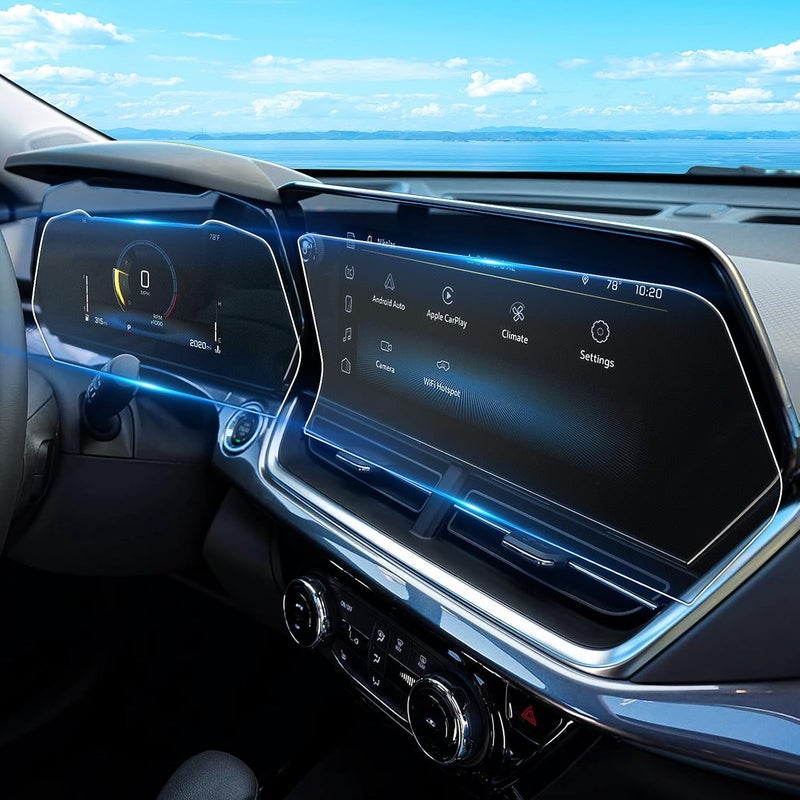 WEIPIN For 2PCS Glossy Tempered Glass 2024 2025 2026 Chevrolet Trailblazer 11 Inch Touchscreen & 8 Inch Dashboard Screen Protector - Trailblazer (LT/LS/ACTIV/RS) Accessories - Image 1